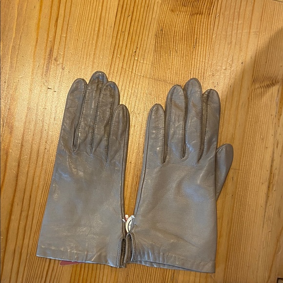 Aris Taupe/gray Leather Gloves NWT Size 7 - Picture 3 of 9